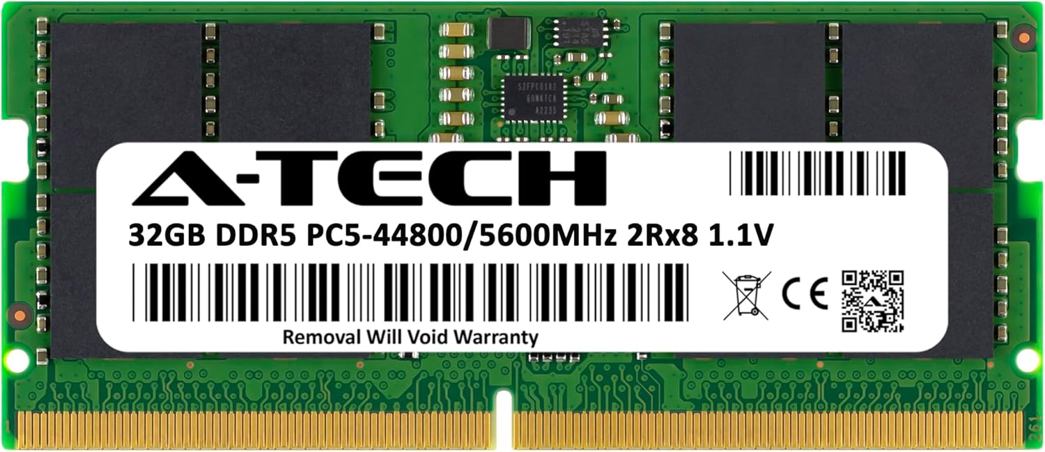 A-Tech 32GB RAM for ASUS ROG Strix G18 (2025) G815, G815LW, G815LR, G815LP, G815JPR Gaming Laptop | DDR5 5600MHz PC5-44800 SODIMM 2Rx8 1.1V 262-Pin Non-ECC SO-DIMM Memory Upgrade