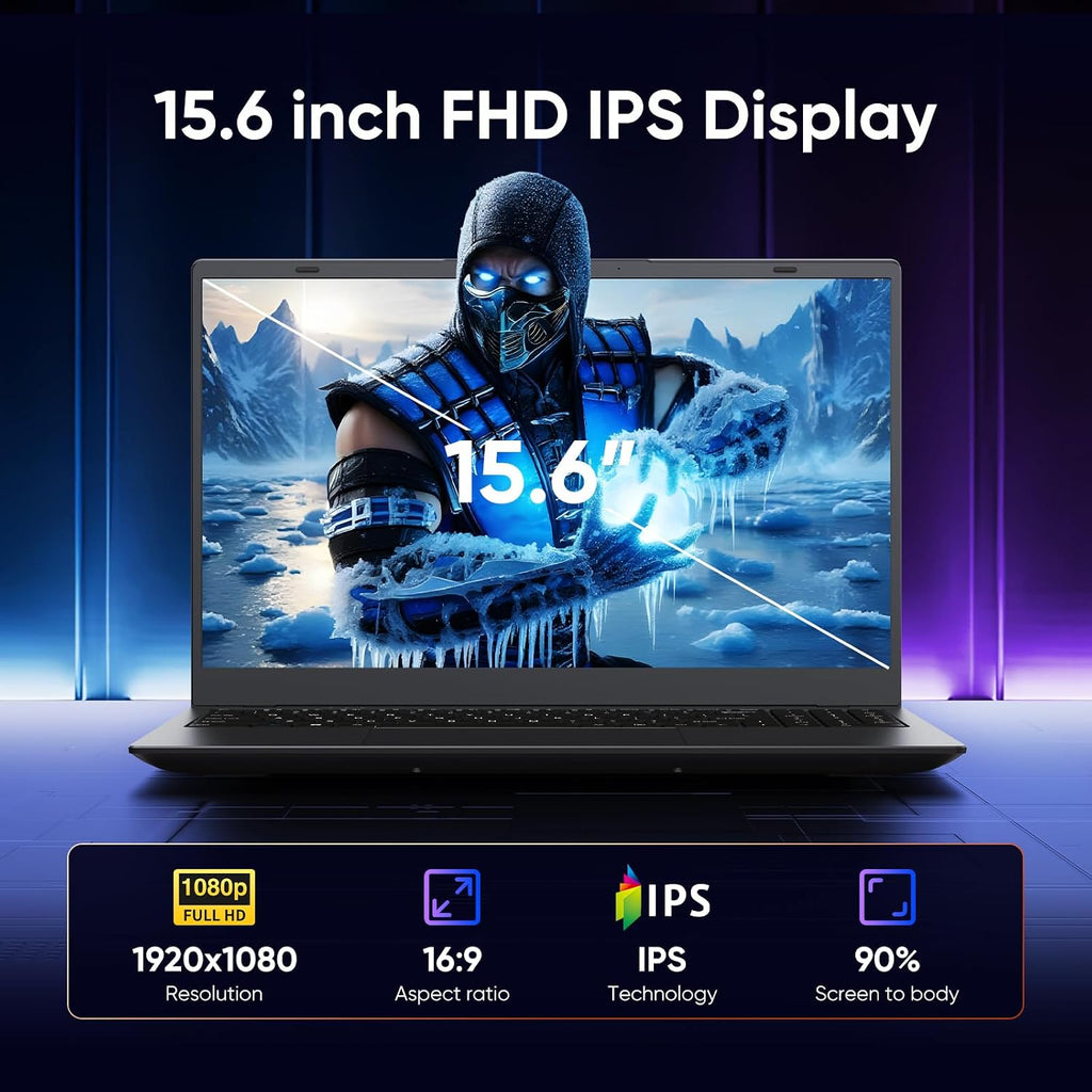 15.6' Laptop, AMD 3020e (Up to 2.6GHz), 8GB RAM 256GB SSD, Win 11 Pro, FHD Display, HDMI, Type-C, USB-A, Wi-Fi 5, BT 5.0, Office 2024 Pre-Installed