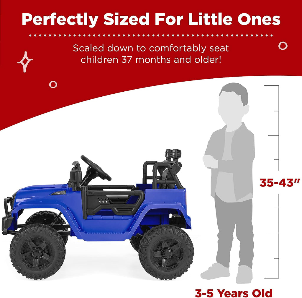 Best Choice Products 12V Kids Electric Vehicle Toy Ride On Car with Parent Remote Control for Toddlers, Seat Harness, 61 lbs Weight Capacity, Locking Doors, Spring Suspension, Bluetooth - Blue
