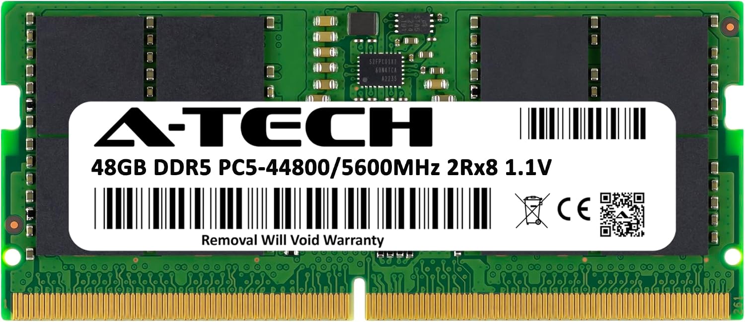 A-Tech 48GB RAM for ASUS ROG Strix G18 (2025) G815, G815LW, G815LR, G815LP, G815JPR Gaming Laptop | DDR5 5600MHz PC5-44800 SODIMM 2Rx8 1.1V 262-Pin Non-ECC SO-DIMM Memory Upgrade