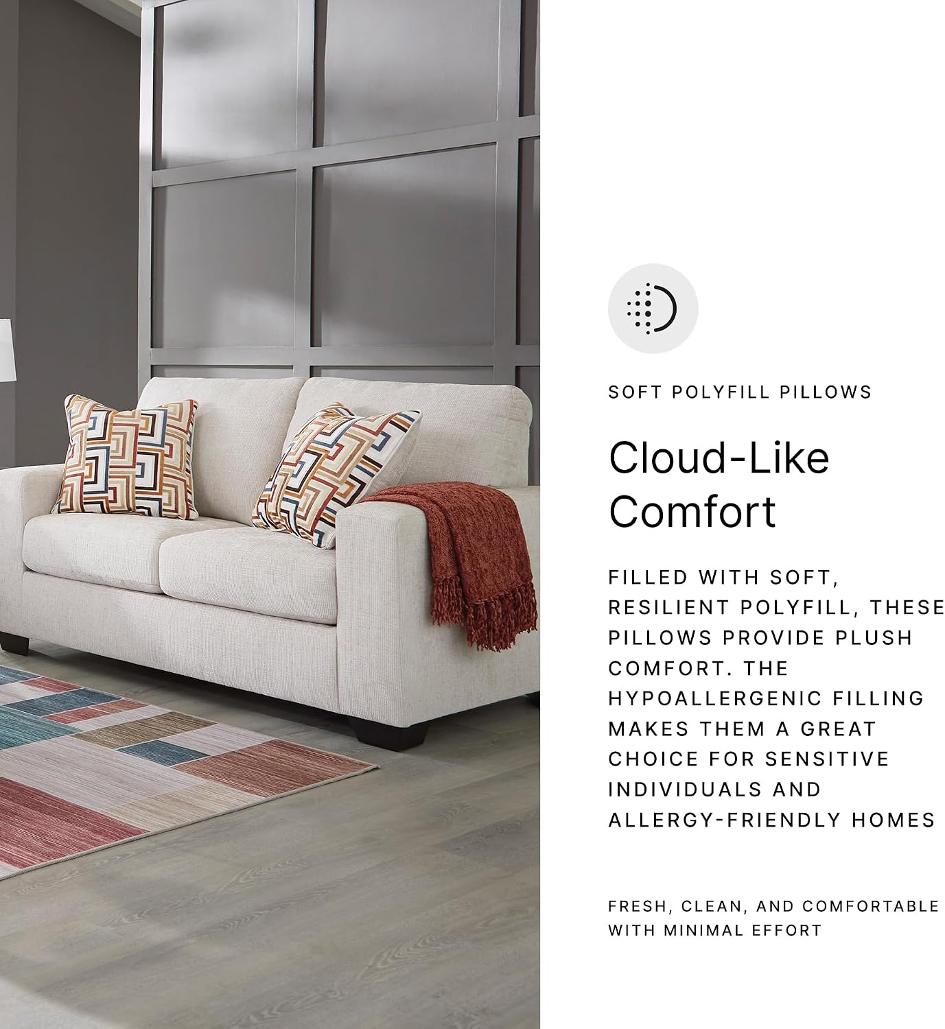 Signature Design by Ashley Aviemore Coastal Loveseat with 2 Accent Pillows, Beige