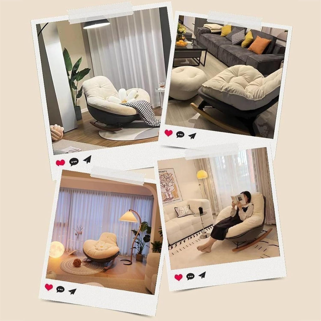 Penguin Rocking Chair Nursery, Glider Rocking Chair for Living Room, Indoor Rocking Chair with Padded Seat, Reading Chair for Bedroom, Garden Lounger, Modern, Stylish