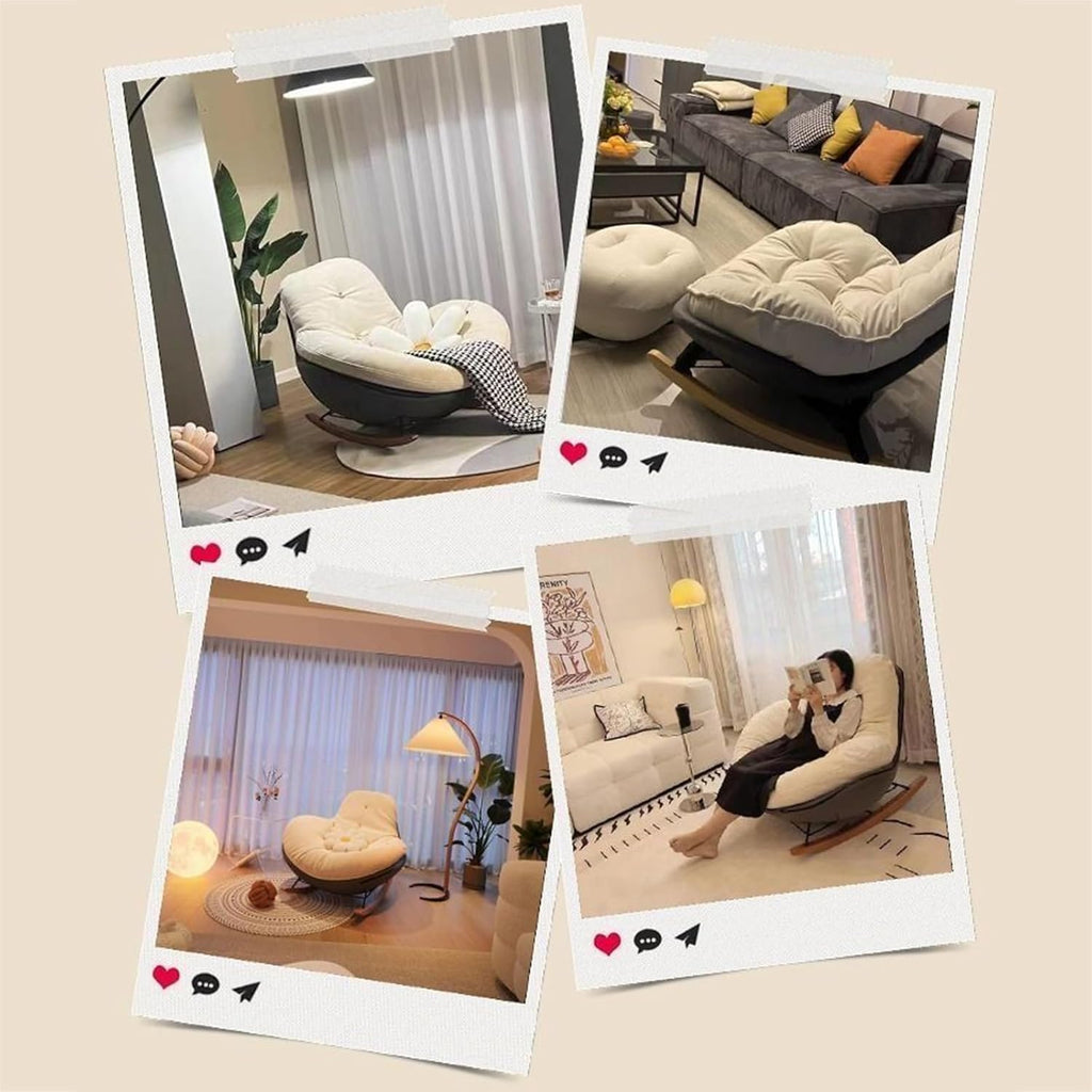 Penguin Rocking Chair Nursery, Glider Rocking Chair for Living Room, Indoor Rocking Chair with Padded Seat, Reading Chair for Bedroom, Garden Lounger, Modern, Stylish