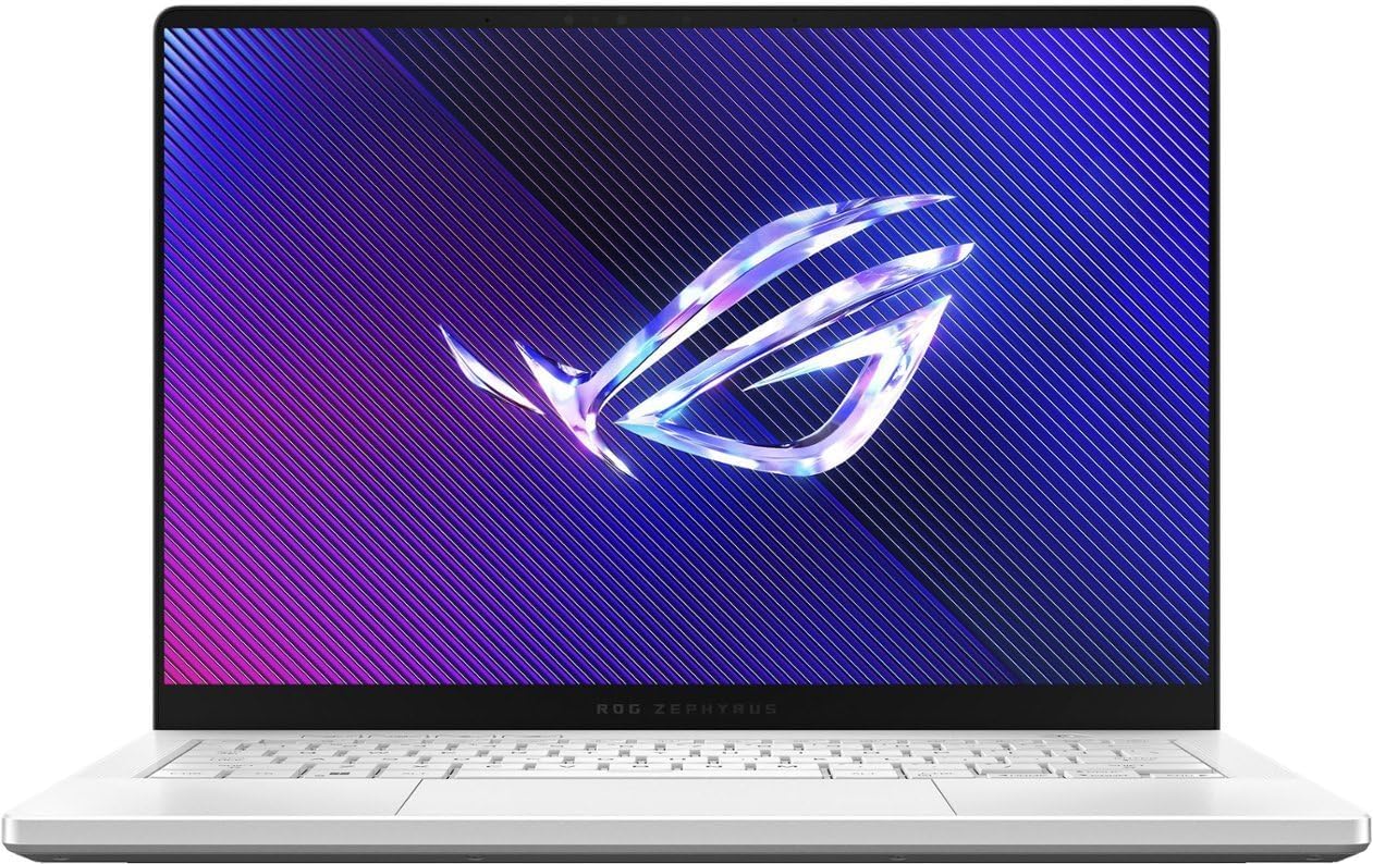 EXCaliberPC [2024] ASUS ROG Zephyrus G14 GA403UV-G14.R94060 (AMD Ryzen 9 8945HS, 16GB RAM, 1TB NVMe SSD, NVIDIA GeForce RTX 4060, 14' 120Hz OLED, Windows 11) Gaming Laptop - Platinum White