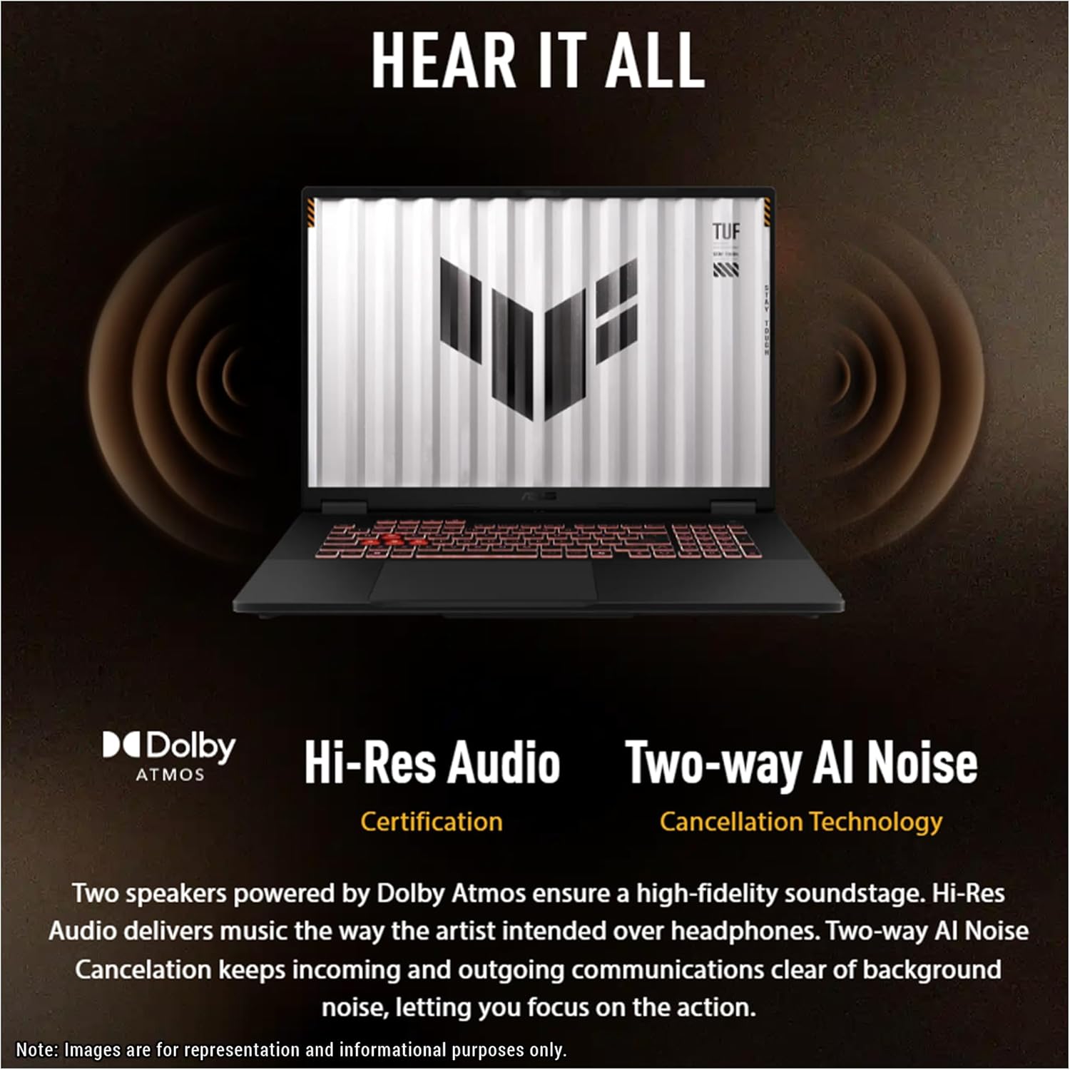 ASUS TUF A18 Gaming Laptop, AMD Ryzen 7-260, 64 GB DDR5 RAM, 2 TB PCle SSD, 18' 2.5K (2560x1600) 240Hz Display, Nvidia G-Force RTX 5070, RGB Backlit Chiclet Keyboard, W11 Home, Jaeger Gray