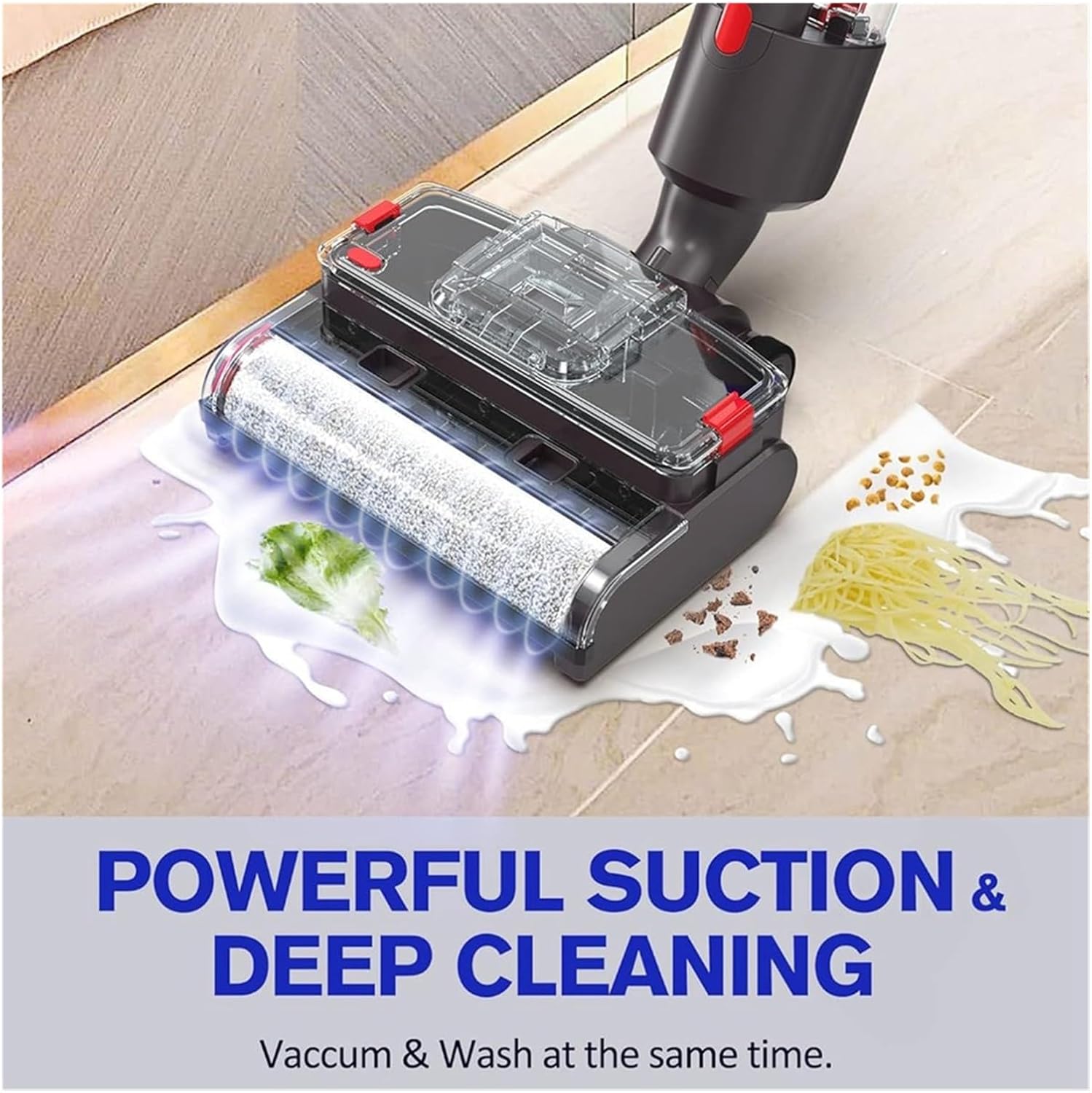 Electric Wet Dry Mopping Head ，Compatible for Dyson ，V15 V8 V7 V10 V11 Vacuum Cleaner Automatic Cleaning Roller Brush for Hard Floors