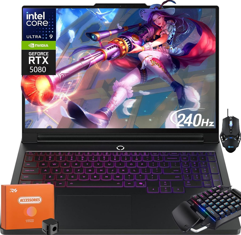 Lenovo Legion Pro 7i Gen 10 Gaming Laptop (2025), GeForce RTX 5080 16GB GDDR7, Intel Ultra 9 275HX Up to 5.40 GHz, 16' 240Hz OLED, 64 GB DDR5, 1 TB SSD, Windows 11 Pro, w/Accessories