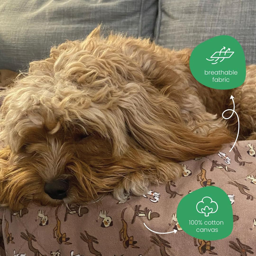 Molly Mutt 3-Seater Non-Slip Furniture Protector and Couch Cover for Dogs & Pets, GOTS-Certified 100% Organic Cotton Canvas Cover, Durable and Non-Toxic Materials, 70' Wide x 78' Long