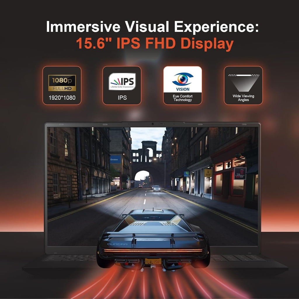 15.6 Inch Gaming Laptop - AMD Ryzen 7 5825U Processor (8C/16T,2.0-4.5GHz),AMD Radeon Graphics,16GB DDR4 RAM 1TB NVMe SSD Laptop Computer with Backlit KB,Fingerprint Reader,Webcam Switch (16GB | 1TB)