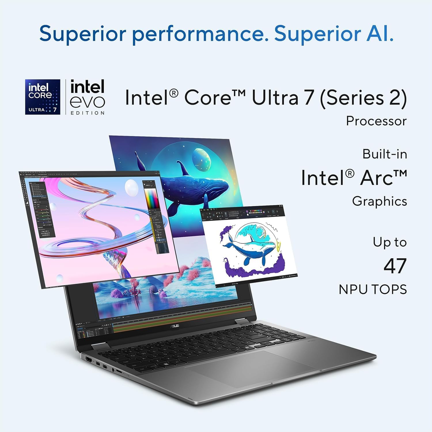 ASUS Vivobook Flip 14inch Touchscreen Laptop 2 in 1 - OLED WUXGA Display -Intel Core Ultra 7 256V -16GB RAM -2TB SSD -Backlit Keyboard -Windows 11 Office 365 -Business Computadora Portátil 2025
