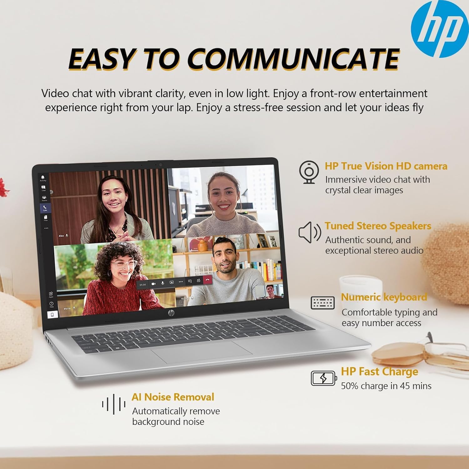 hp Latest 17 Inch Business Laptop 2025, 17.3'' FHD IPS Anti-Glare Display, AMD Ryzen 5 7430U (Beats Core i7-1355U), 32GB RAM, 1TB SSD, AMD Radeon Graphics, HDMI, Windows 11 Pro, Wi-Fi 6, WOWPC USB