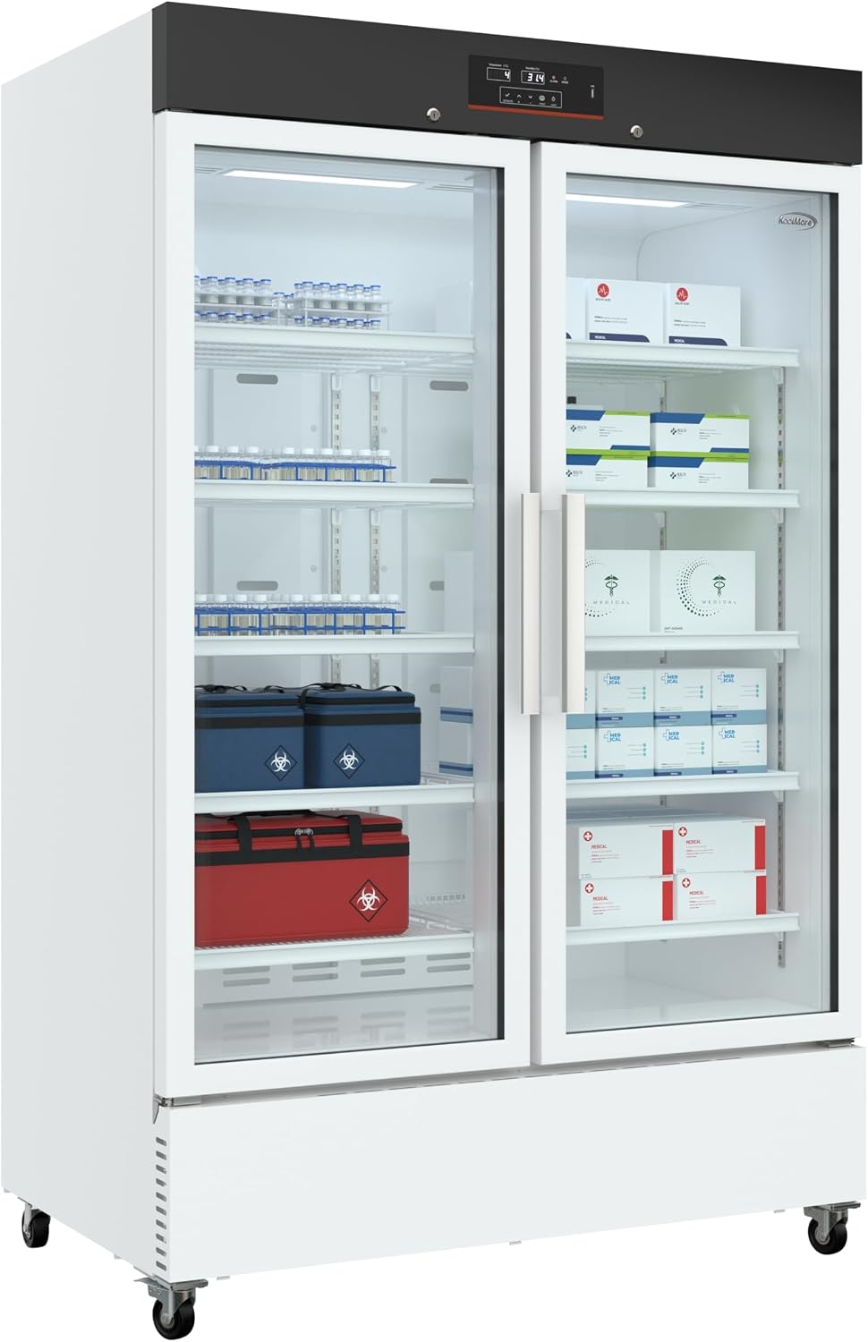KoolMore 35 cu. ft. Medical Vaccine Refrigerator for Pharmacy and Laboratory with Multi-Level Emergency Alarms, UL-Listed in White (KM-PHR-35C)