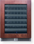 Summit 24 Inch Wine Cellar Shallow Depth Wine Refrigerator, Dimmable LED Light, Lock, Commercial or Residencial Use- SDHW2442PNRLHD (LHD, Panel Ready) (Panel not included)