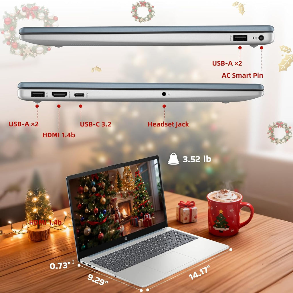 HP 2025 Business Touchscreen Laptop Computer, 15.6' FHD Touch Display, Intel Core i3‑N305 (8-Core), Wi‑Fi 6, Win 11 Pro, Copilot AI, Long Battery Life, w/Redragon Kit, Blue, 32GB RAM, 1TB SSD