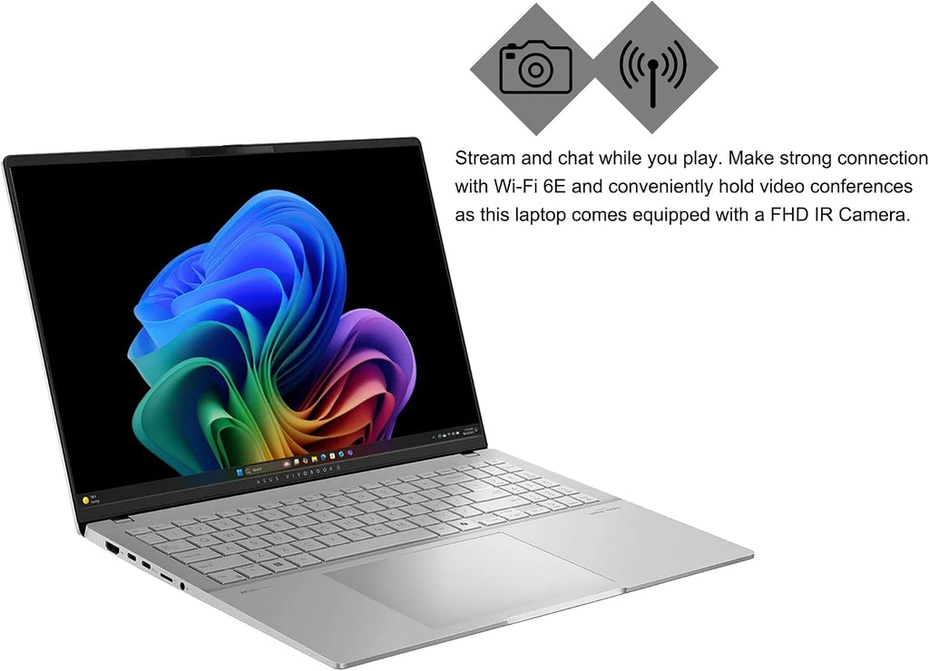 ASUS Vivobook S16 AI Laptop 16' 3.2k OLED 120Hz (600nits 100% DCI-P3) AMD 10-core Ryzen AI 9 365 (Up to 50 Tops) 32GB RAM 2TB SSD for Creator Designer Business Professional Win11 ICP Hub