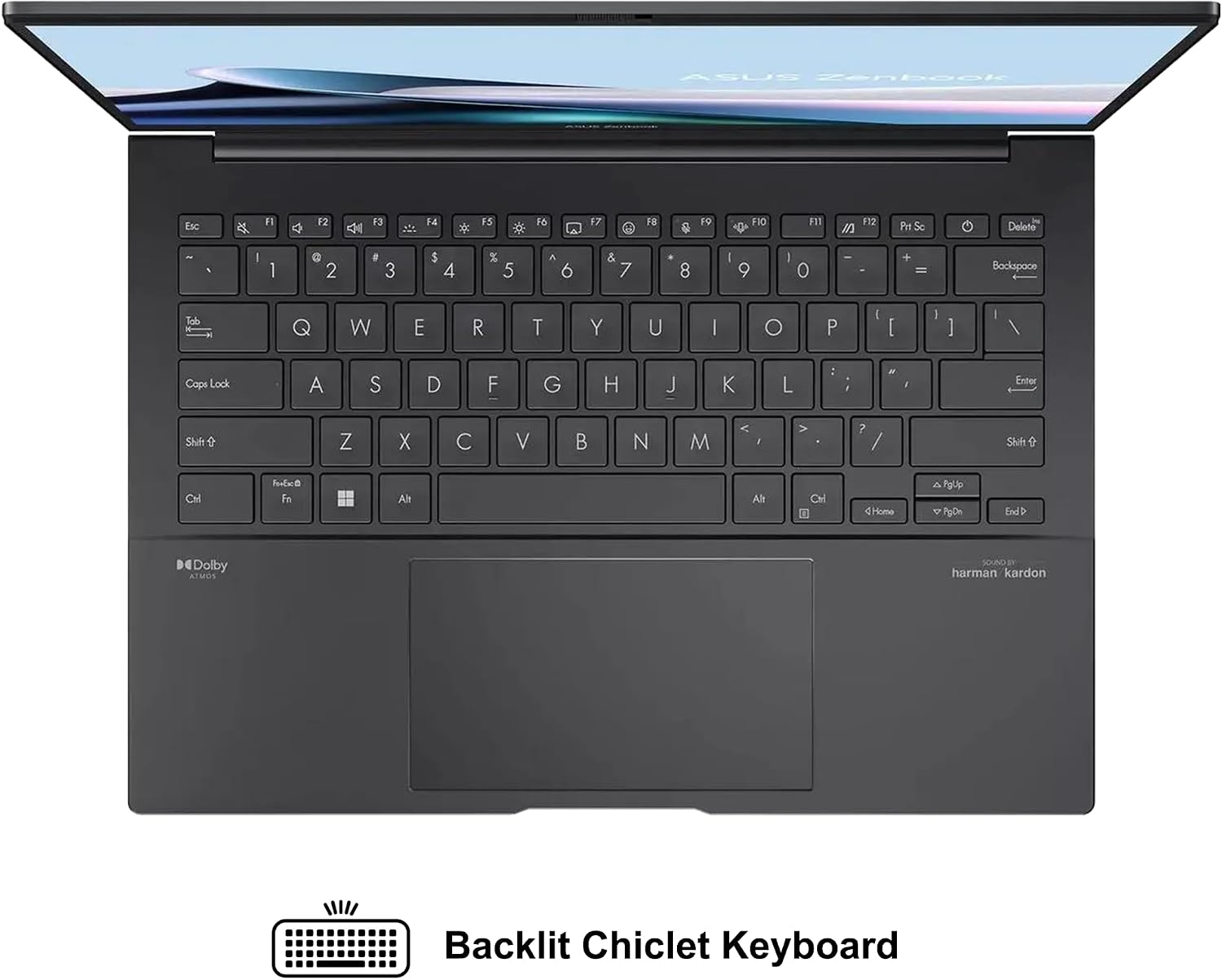 ASUS Zenbook 14 Laptop 14' WUXGA OLED Touch (100% DCI-P3, 500nits HDR) Intel 16-core Ultra 9 285H (GPU Up to 77 Tops) 32GB DDR5 1TB SSD for Designer Business Professional Win11 ICP Hub