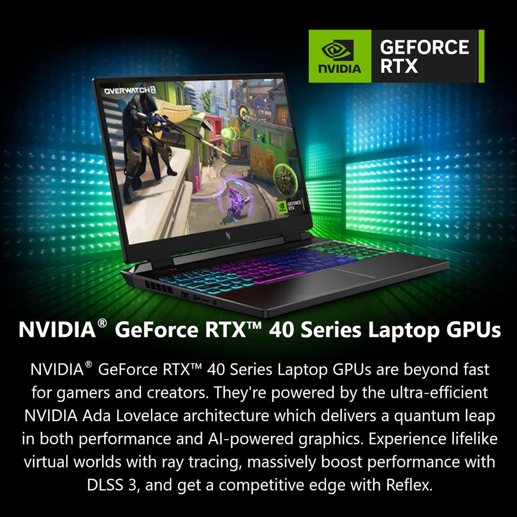 Acer Nitro 16 Gaming Laptop | AMD Ryzen 9 7940HS Octa-Core CPU | NVIDIA GeForce RTX 4070 Laptop GPU | 16' WQXGA 165Hz IPS Display | 16GB DDR5 | 1TB Gen 4 SSD | Wi-Fi 6E | RGB Backlit KB | AN16-41-R5KC