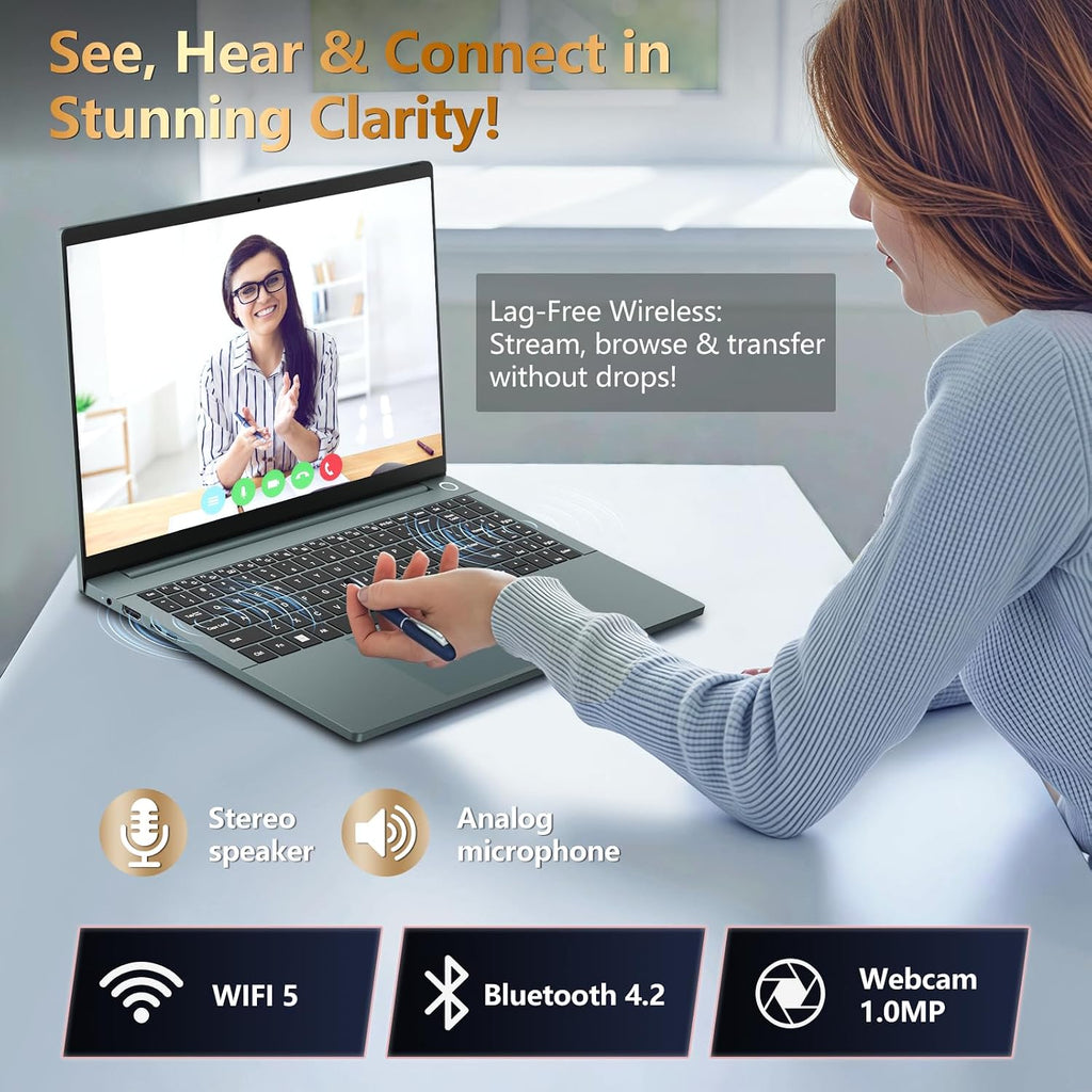 Gaming Laptop, Laptop Computer with AMD R5 7520H Processor(up to 4.2GHz), 16GB RAM 512GB SSD, Backlit KB, 15.6' IPS 1080P, Win 11 Pro, WiFi 5, BT 4.2, 50.5Wh, Metal Shell, Lap top for Student Work