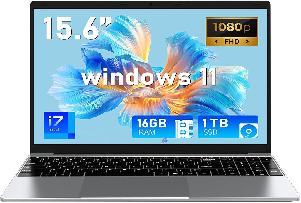 NIAKUN Laptop Computer, Gaming Laptops 2026, 15.6 Inch Lap Top PC Windows 11 Pro, 16GB RAM 1TB SSD, Core i7-7600U Processor(up to 3.9GHz), Office 365, for Business and Students, Backlit Keyboard