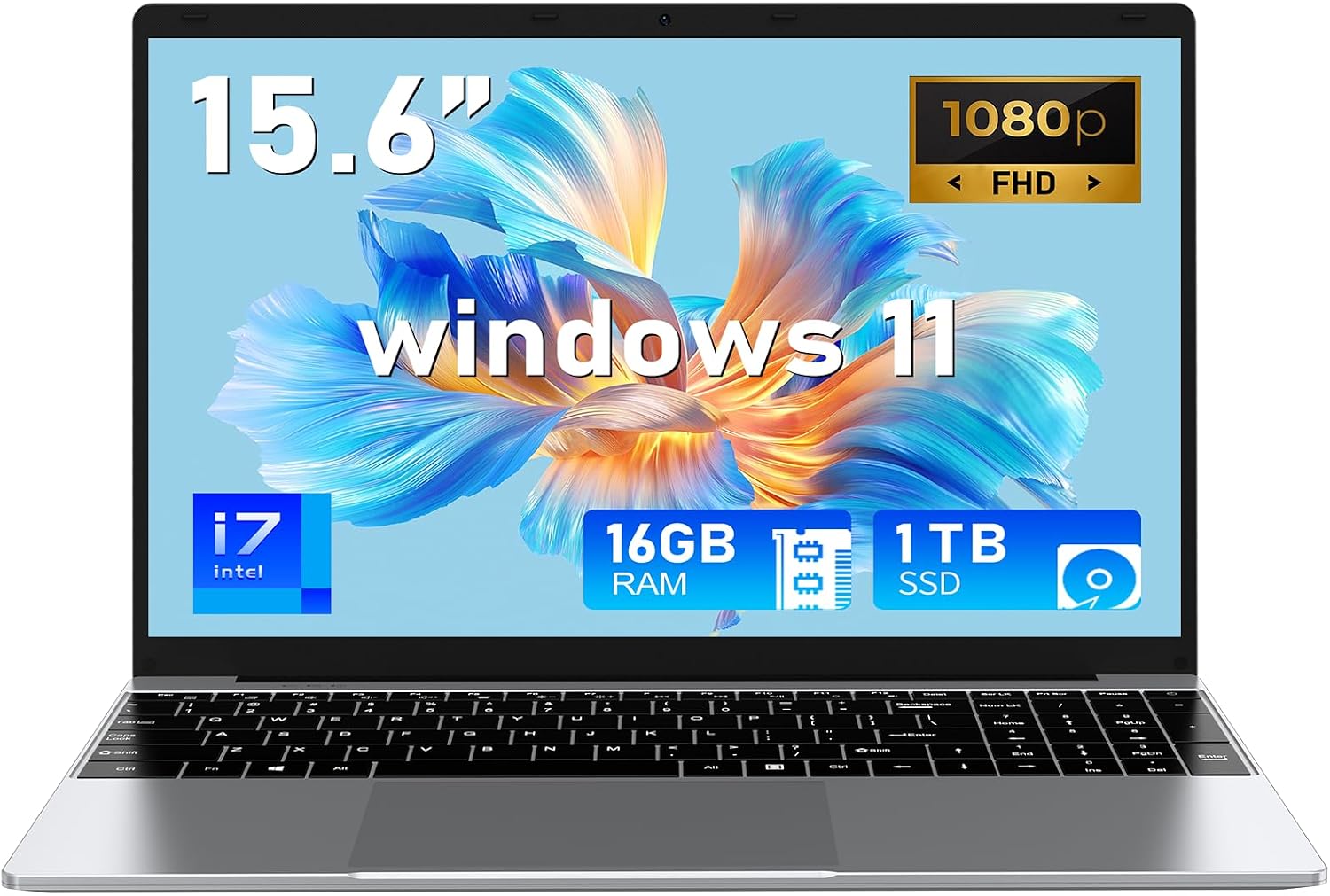 NIAKUN Laptop Computer, Gaming Laptops 2026, 15.6 Inch Lap Top PC Windows 11 Pro, 16GB RAM 1TB SSD, Core i7-7600U Processor(up to 3.9GHz), Office 365, for Business and Students, Backlit Keyboard