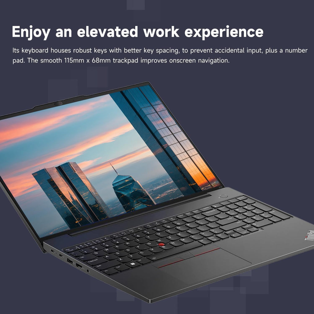 Lenovo ThinkPad E16 Business Laptop, 16' FHD+ Touchscreen, Intel Core i7-1355U, 16GB RAM, 1TB SSD, Fingerprint, Backlit, Webcam, HDMI, Wi-Fi 6, Windows 11 Pro, Bundle with Thunderobot 7-in-1 USB-C Hub