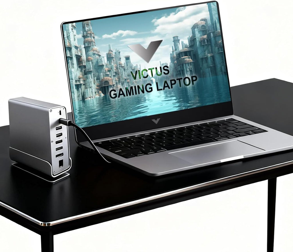 Docking Station for HP Victus 15 16 Gaming Laptop, 15-in-1 USB C with 360 ° Rotating Base, 2 * 4K HDMI and 1*DP, 10Gbps USB Port Transfer, RJ45, Audio, SD/TF