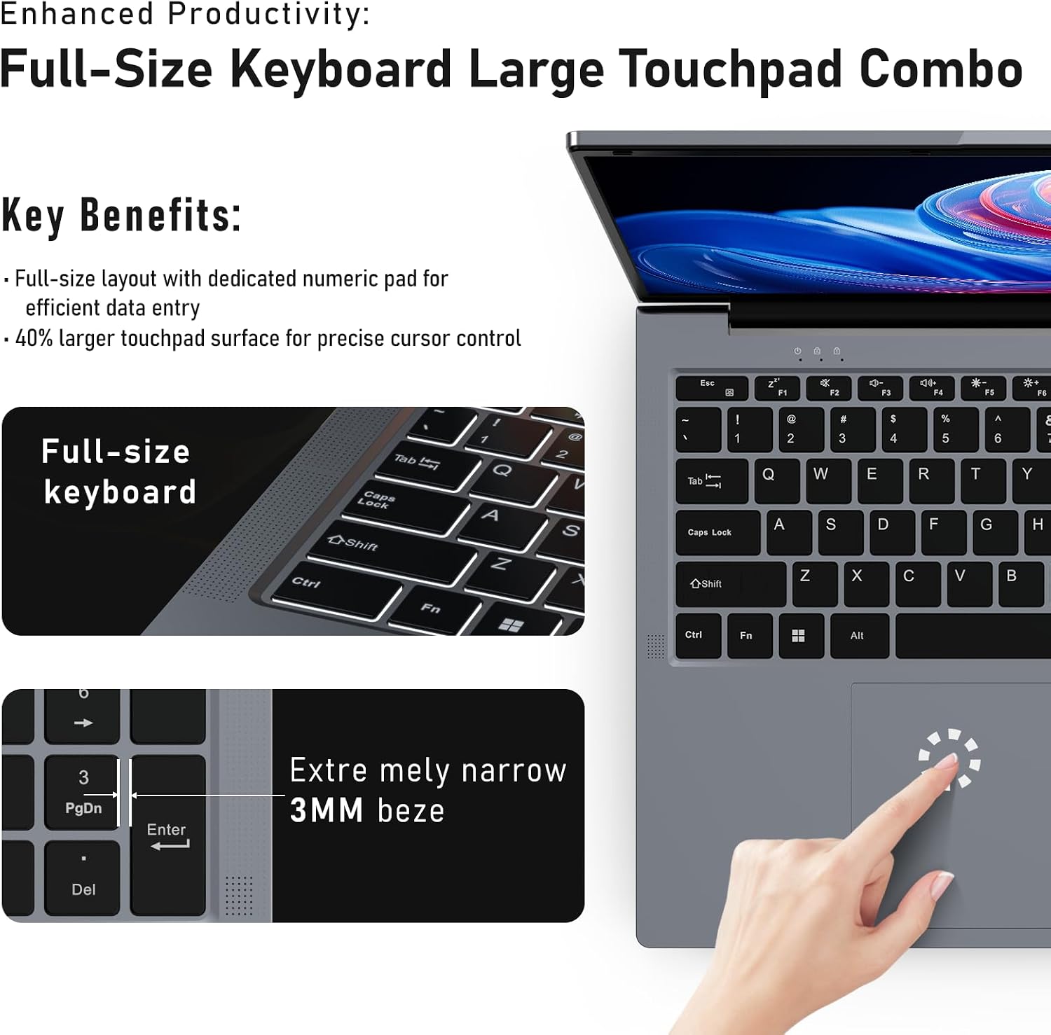 2026 Gaming Laptop,17.3 Inch Office 365 Laptop Computer,16GB RAM 512GB SSD,N150 Processor(4C/4T, Up to 3.6GHz),17.3' FHD 1920 * 1080 Display,WiFi 5,BT4.2, Backlit Keyboard