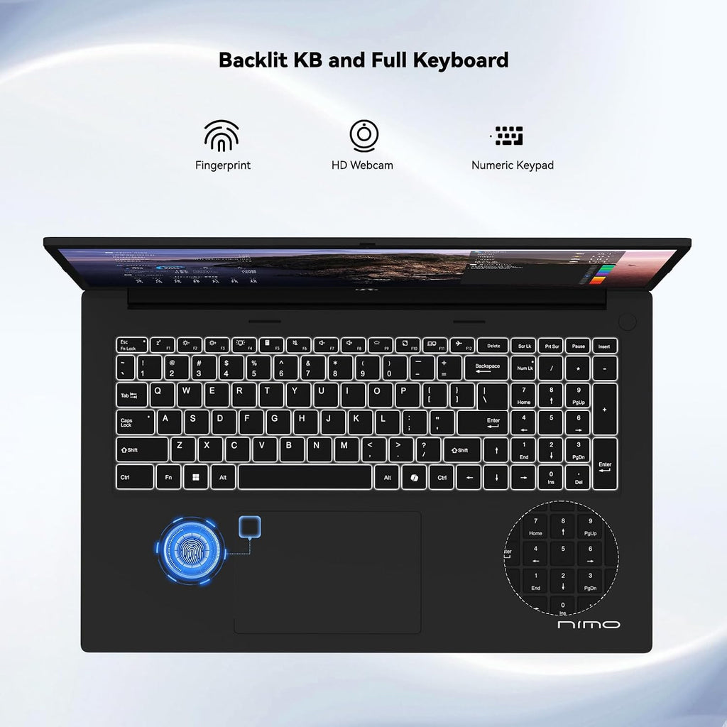 NIMO 17.3' AI Laptop AMD Ryzen AI 9 HX 370 (50 Tops NPU), Radeon 890M Graphics, 64GB DDR5 RAM 1TB PCIe SSD, 144Hz Display, 100W PD USB-C 4.0, Copilot+ Enabled Wi-Fi 6E PC for Working Business Student