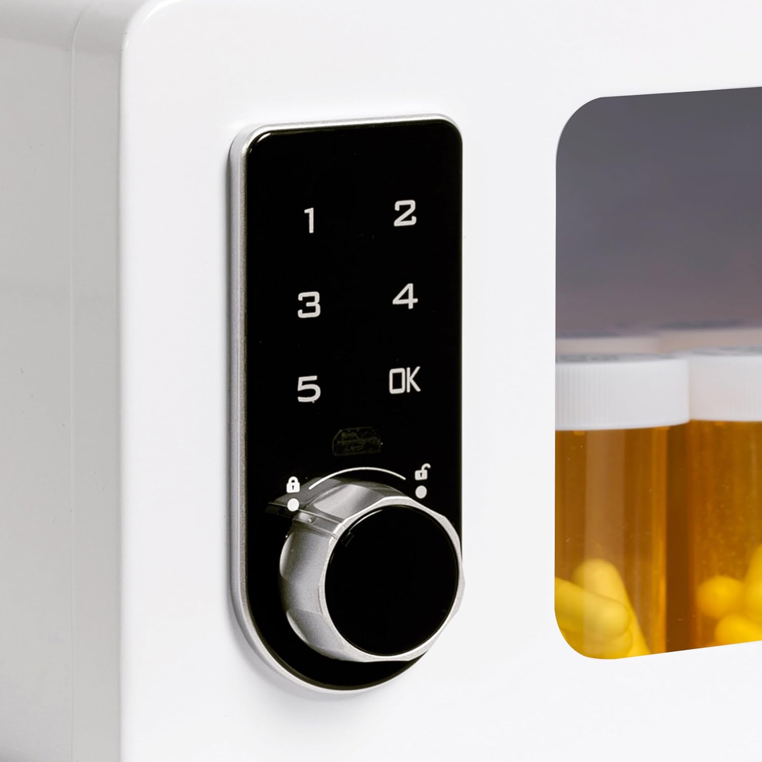 Medication Lock Box with Digital Keypad – Secure Storage Cabinet for Prescription Drugs, Insulin, Narcotics – Wall Mount or Refrigerator Safe – Touch Code Lock