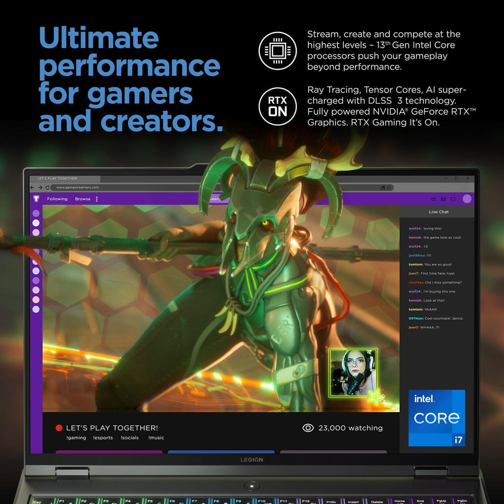 Lenovo Legion Pro 5i Gen 8 Gaming Laptop, 16' WQXGA 165Hz Display, Intel Core i7-13700HX, NVIDIA RTX 4070, 32GB DDR5 RAM, 2TB SSD, Webcam, RGB Backlit Keyboard, Wi-Fi 6, Windows 11 Home