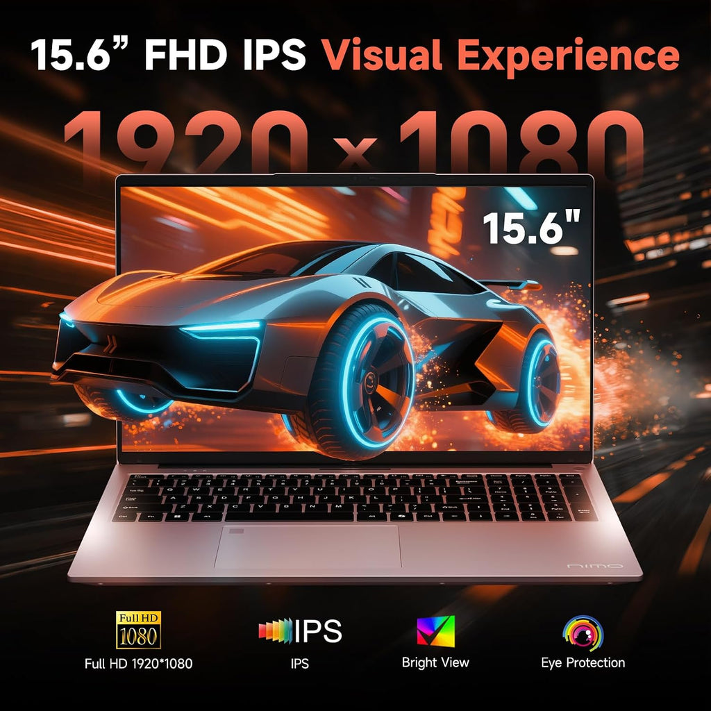 NIMO 15.6' IPS FHD-Gaming-Laptop, AMD 8 Cores Ryzen 7 7735HS 32GB DDR5 RAM 2TB SSD (Beats i7-12650H) Computer with Radeon 680M 100W Type-C Backlit Keyboard Fingerprint, for Gaming Business
