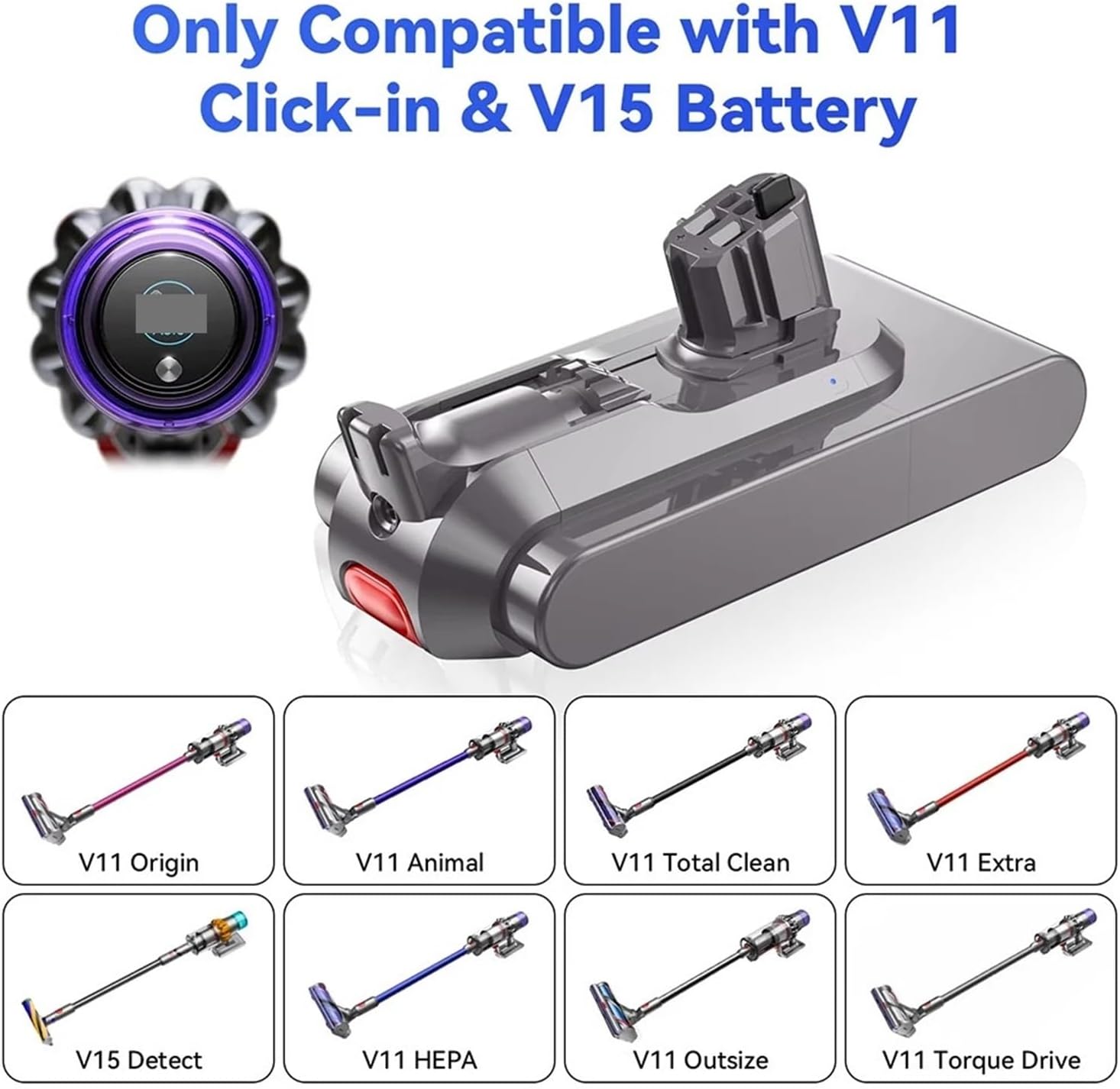Battery, Compatible for Dyson V11 V15 Vacuum Cleaner SV22 SV28 SV29 V15 Absolute SV15 SV16 SV17 V11(1pc 6800mAh)
