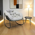 Modern Rocking Chair with Side Table Set, 2-Piece Patio with Soft Cushion & Side Table, 330 LBS Capacity, All-Weather Balcony Furniture