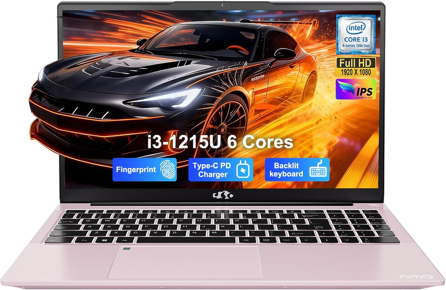 NIMO 15.6' FHD IPS Laptop, 6 Cores i3-1215U 16GB RAM 1TB SSD (Up to 4.4GHz, Beat Ryzen 5 7520U) School Computer with 65W Type-C Wi-Fi 6 Backlit KB Fingerprint for Business Home