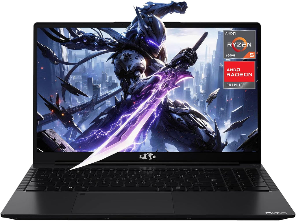 NIMO 15.6' AMD Gaming Laptop, Ryzen 5 6600H Radeon 660M Graphics(Beat i7-1165G7),32GB DDR5 RAM 1TB SSD, Backlit Keyboard, Fingerprint Reader& Privacy Webcam for Secure Business Office, 2-Year Warranty