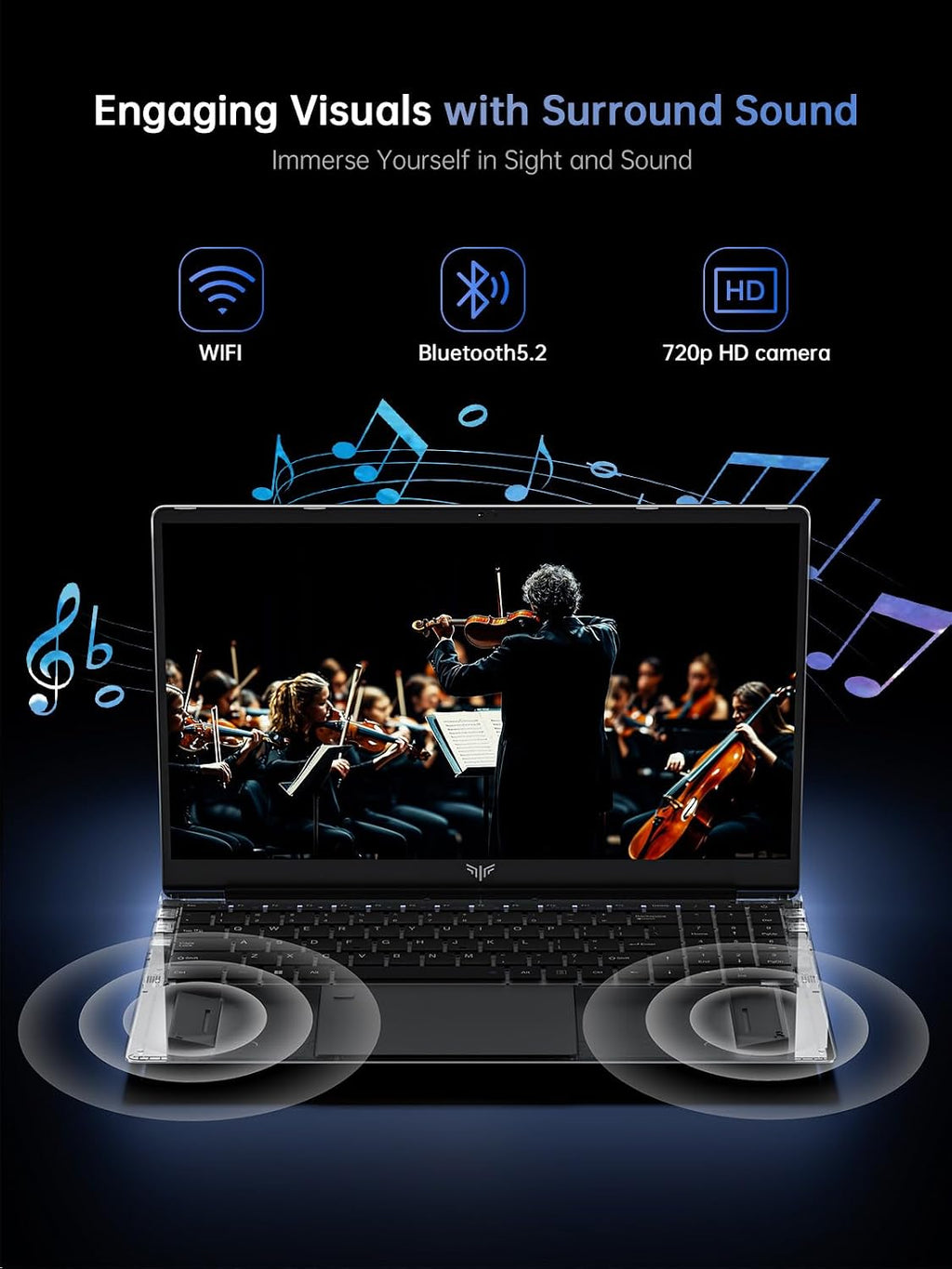 KAIGERR 2025 Laptop, Laptop Computer with Quad-Core Processor(Up to 3.6GHz), 16GB DDR4 512GB SSD, 15.6' IPS 1080P, Metal Shell, USB3.2