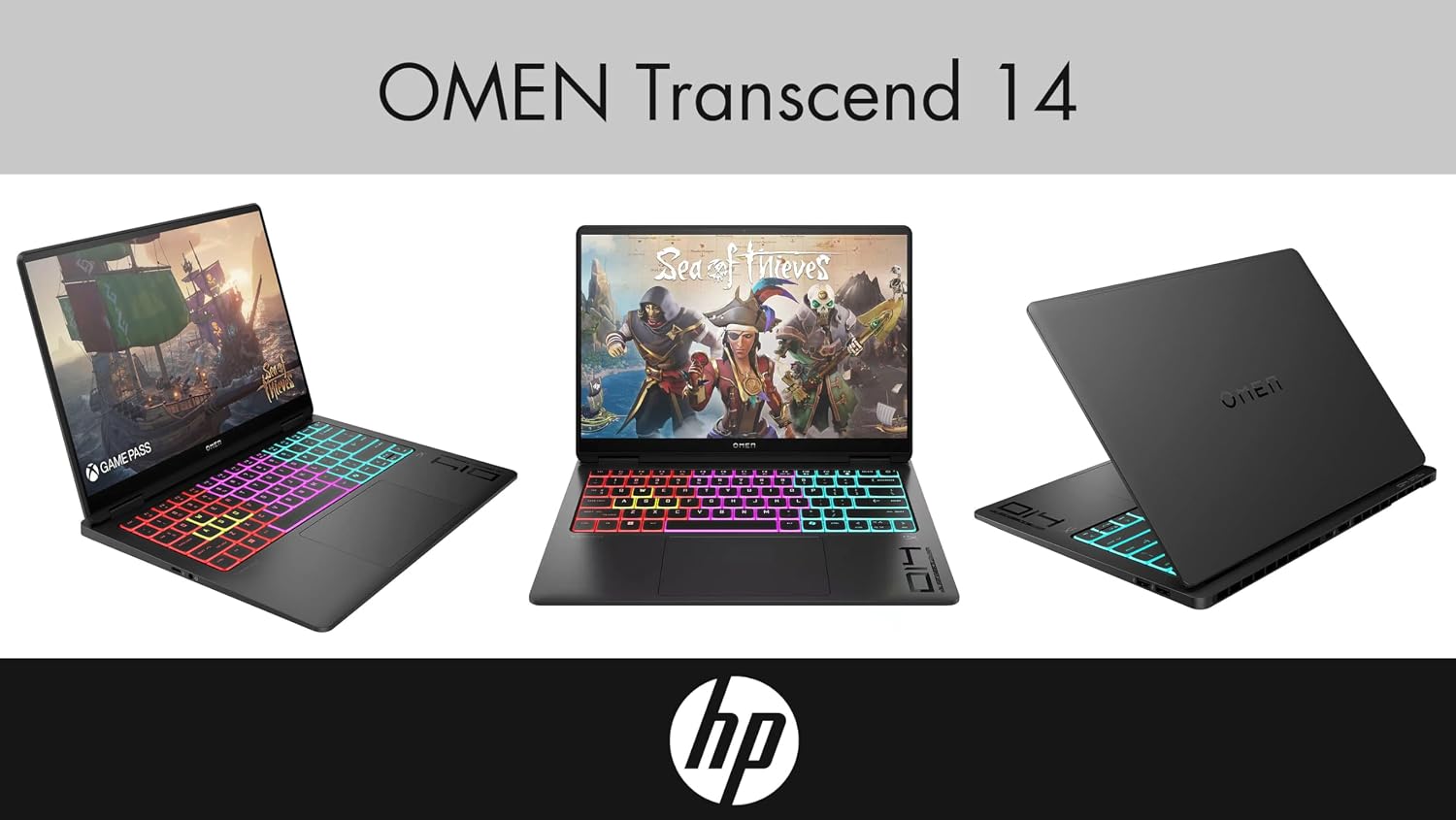 HP OMEN Transcend 14 AI Gaming Laptop 14.0' 2.8K (Intel Ultra 9-285H, GeForce RTX 5070 8GB, 32GB LPDDR5X, 1TB PCIe SSD, Win 11 Pro) w/DKZ USB Port Expander