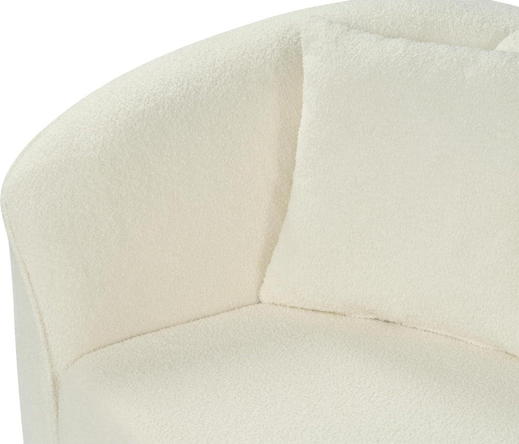 Christopher Knight Home Sabbo 87.50' Boucle Upholstered Couch, Oversized 2 Seater Sofa, Curved Soft Seating Lounge Sofa Chair, Cozy Loveseat with Armrest, Reading Sofa for Living Room Home Rest, Beige