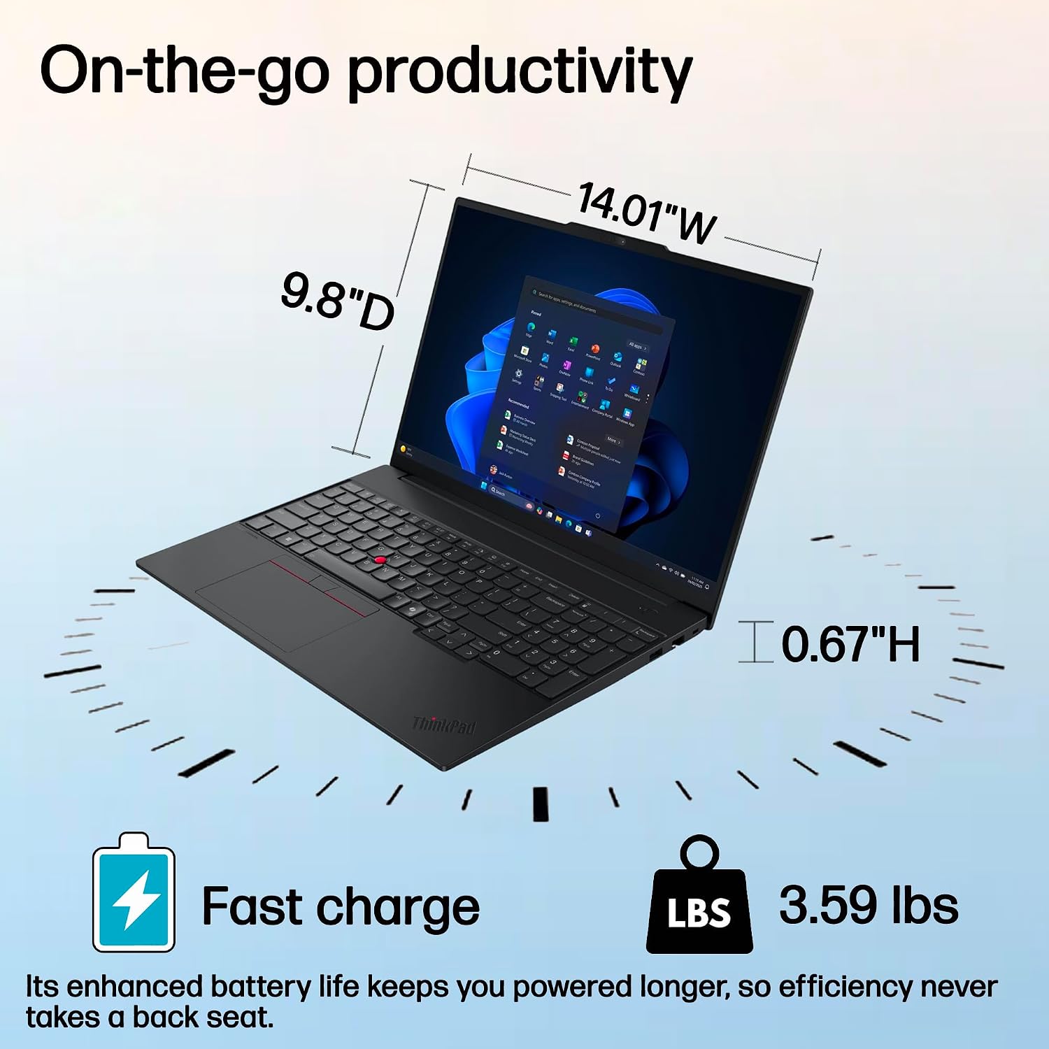 Lenovo ThinkPad E16 Laptop Computer with Intel Ultra 7 255H, for Home Office Business, Lifetime Office 365, (16GB DDR5, 1TB SSD), Backlit Keyboard, Fingerprint Reader, Windows 11 Pro, Midnight Black