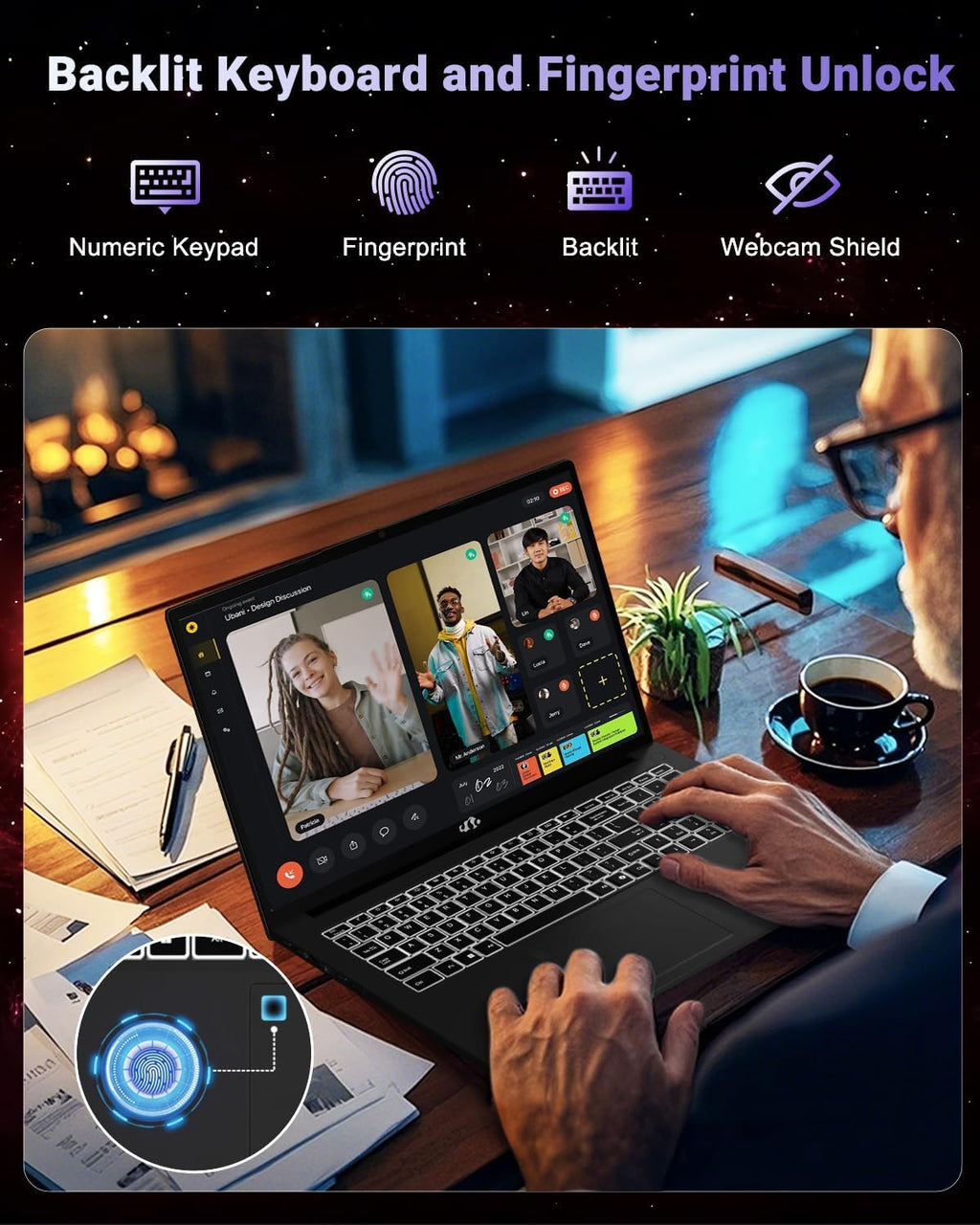 NIMO 17.3' Light-Gaming-Laptop, AMD Ryzen 7 8745HS 8 Cores up to 4.9GHz, 64GB DDR5 RAM 2TB SSD, Radeon 780M Graphics, FHD IPS Display, 100W USB-C Fast Charger, Backlit Keyboard, Fingerprint