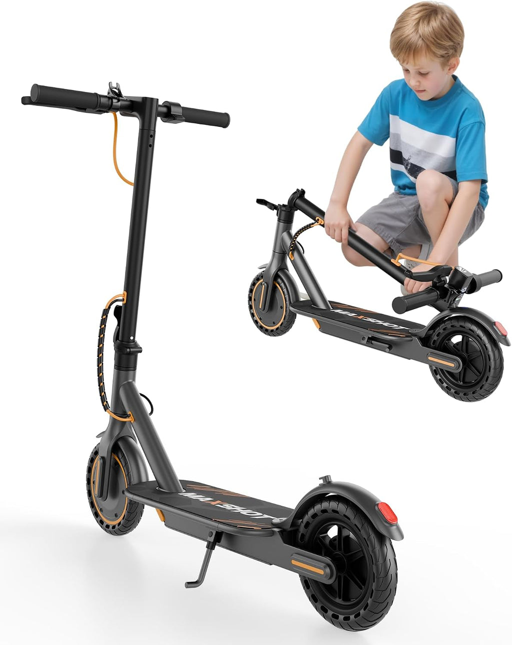 MAXSHOT Electric Scooter Adults & Big Kids, Top Speed 9/16/19MPH, 10/12/16/19Miles Range, 6.5'/8.5' Tires Folding Escooter, APP Control