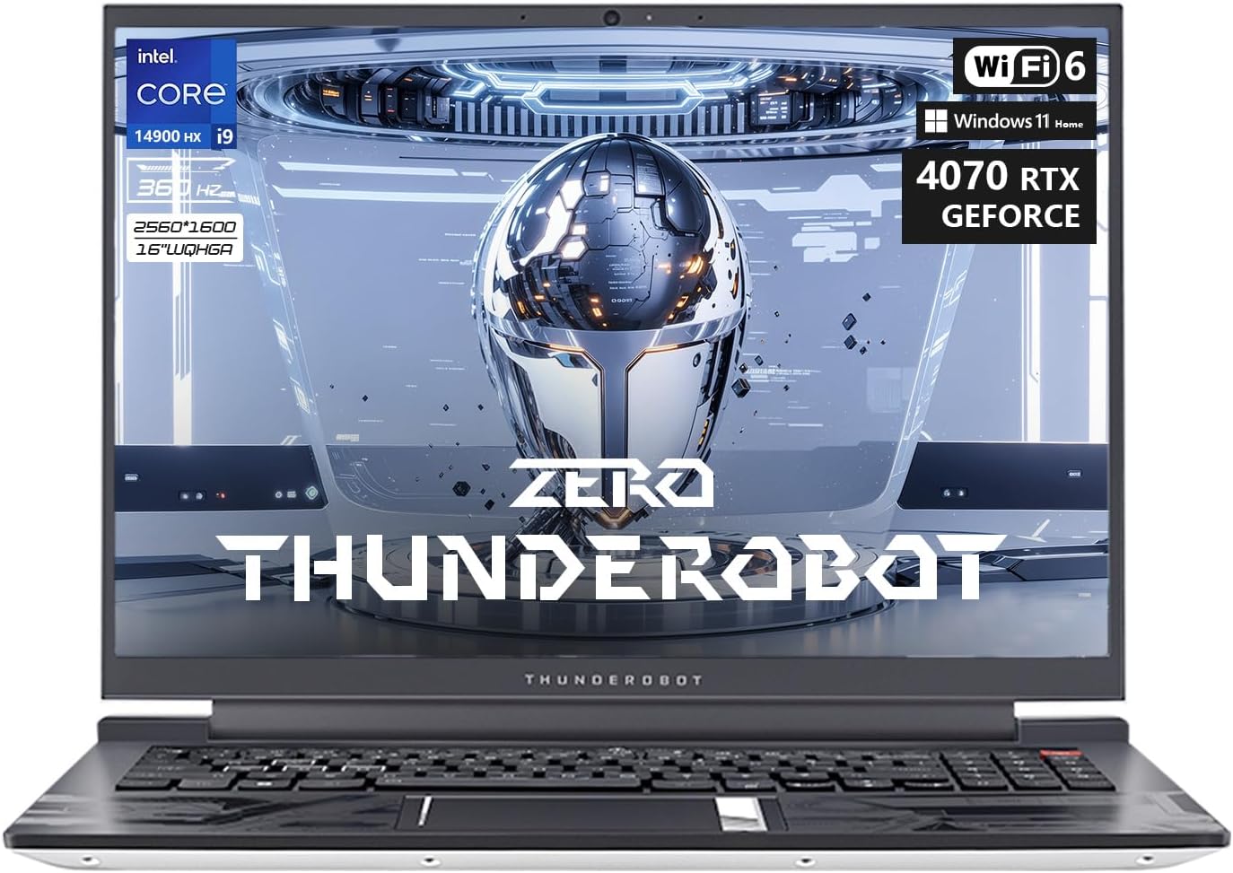 Thunderobot Zero 16 RTX 4070 Gaming Laptop, 16' WQXGA 360Hz 2.5K Display, 14th Gen Intel Core i9-14900HX, GeForce RTX 4070, 32GB DDR5 RAM, 1TB SSD, RGB Backlit KB, Wi-Fi 6, Win 11 Home, White