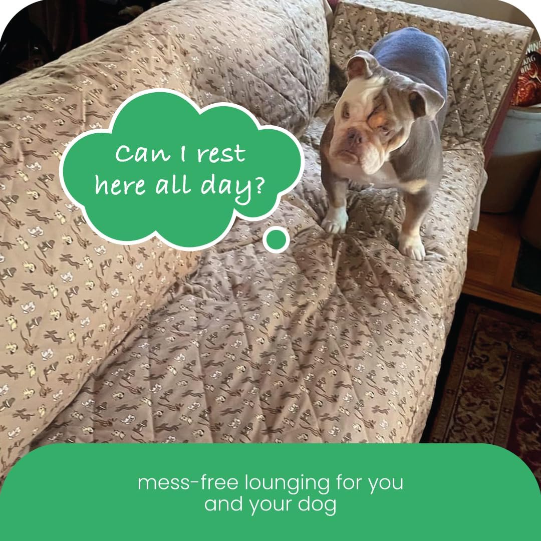 Molly Mutt 3-Seater Non-Slip Furniture Protector and Couch Cover for Dogs & Pets, GOTS-Certified 100% Organic Cotton Canvas Cover, Durable and Non-Toxic Materials, 70' Wide x 78' Long