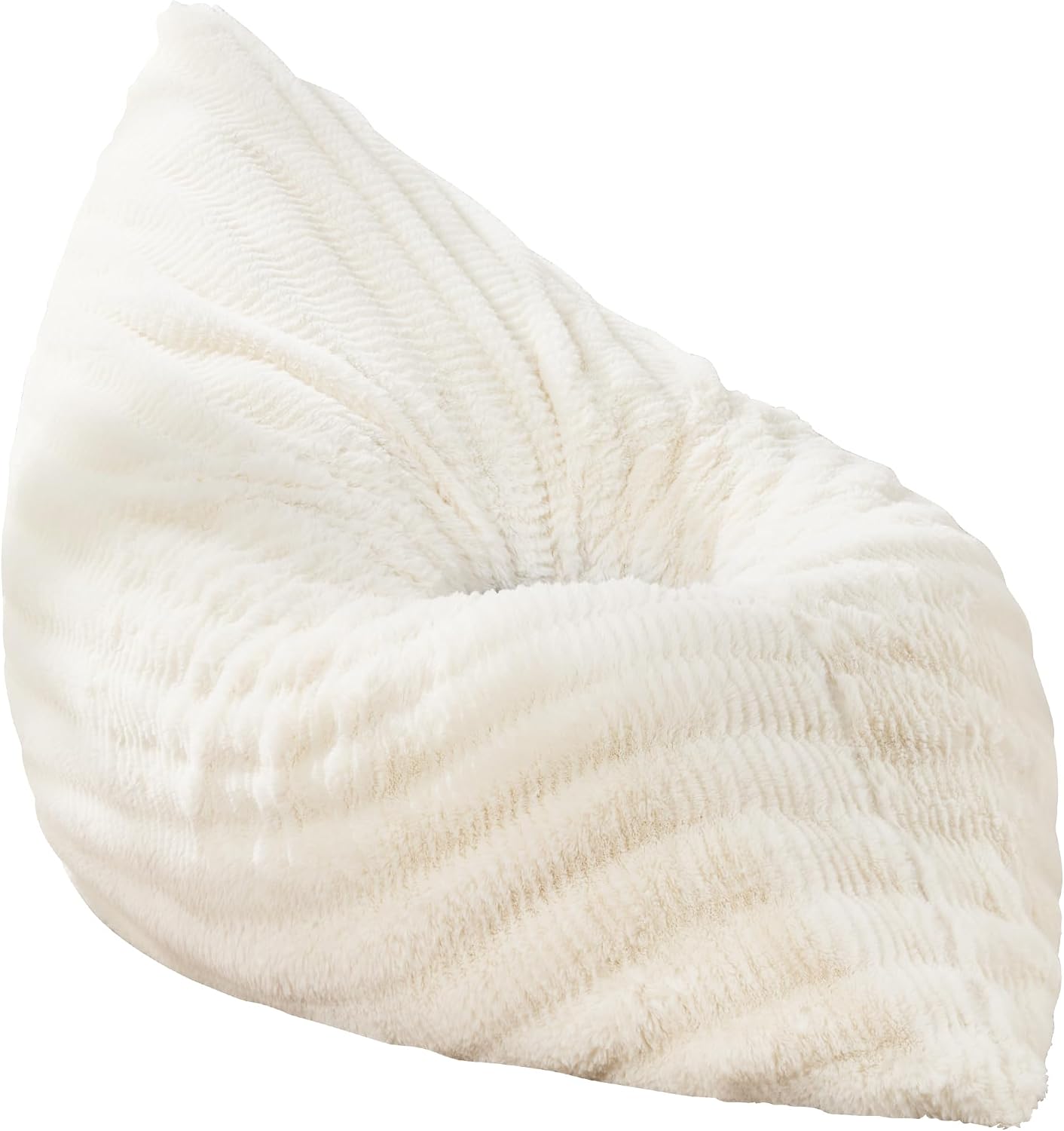Hobestluk 3 in 1 Bean Bag Chair Giant Bean Bag Chairs for Adults with Ripple Cover Convertible Bean Bag Floor Cushion with Machine Washable Cover for Living Room (Ripple White)