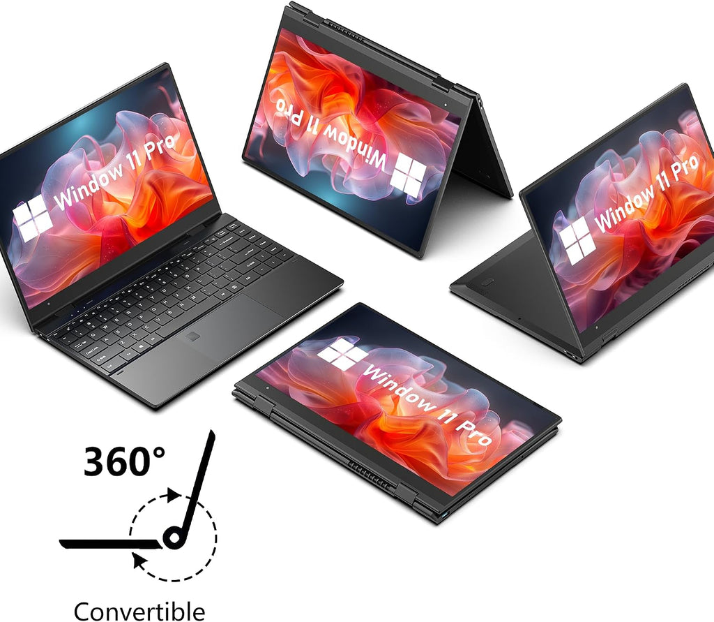 FUNYET Touchscreen Laptop Computer, 14 Inch 2 in 1 Gaming Laptop, N100 Processor, 16GB RAM 1TB SSD, 1920 x 1080, Fingerprint Unlock, Backlit Keyboard, Wi-Fi 6, BT5.2, Windows 11 Pro
