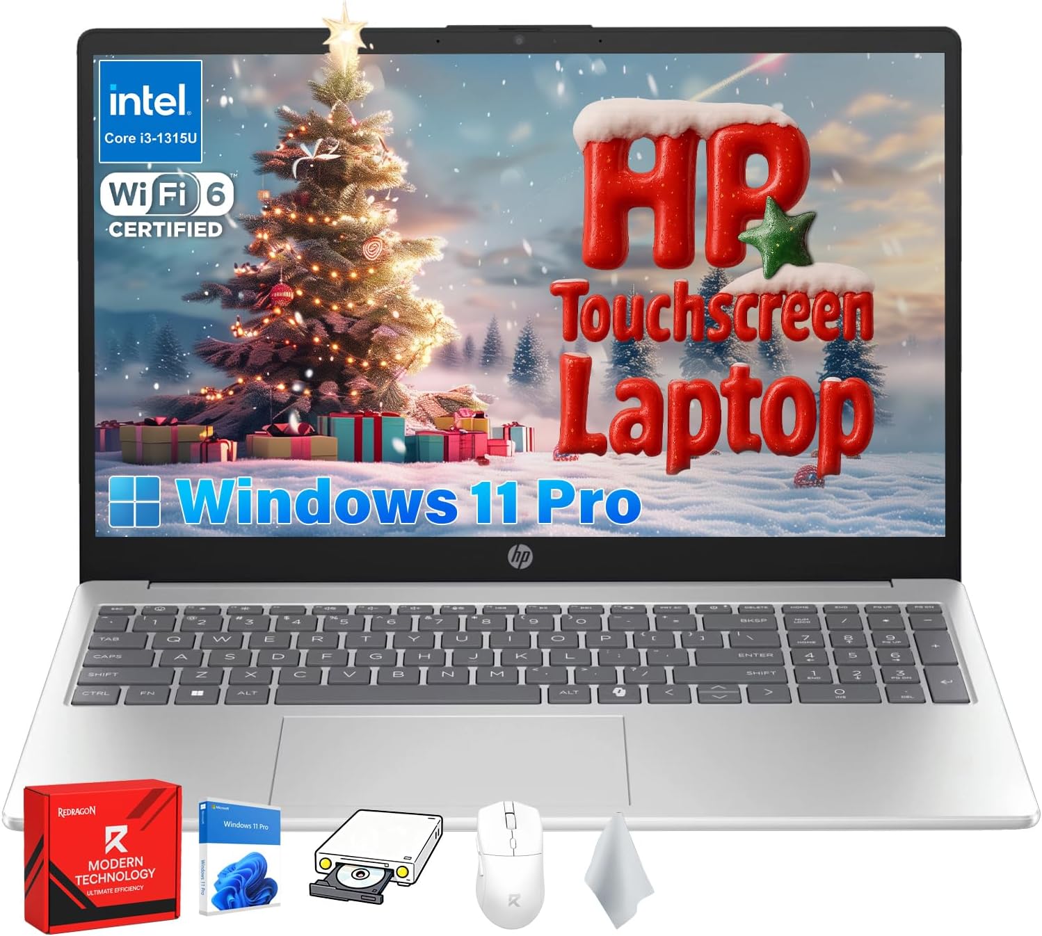 HP Flagship Touchscreen Laptop - 15.6' Anti-Glare Touch, Intel Core i3-1315U, AI Copilot, Wi-Fi6, Fast Charge, for Business & Student, Win 11 Pro, 32GB RAM, 1TB SSD, Redragon Accessory Kit