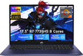 NIMO 17.3-Laptop, AMD Ryzen 7 7735HS (8C/16T) Radeon 680M, 16GB DDR5 RAM 1TB SSD, 100W PD Type-C Fast Charging, Wi-Fi 6E BT 5.2, Fingerprint Unlock, Backlit Keyboard for Business Student Light Gaming