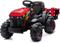 Hikiddo 24V Kids Ride on Tractor Toy, Electric Tractor for Kids 3-8 with Trailer, 2x200W Motors - Red
