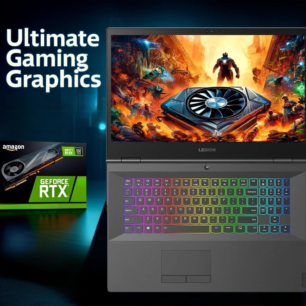 Lenovo Legion Gaming Laptop, 17.3'' (1920 x 1080) IPS Display, Intel i7-9750H Processor, GeForce RTX 2070, 16GB RAM | 1TB PCIe SSD, Backlit Keyboard, Windows 11 Pro, w/WOWPC Bundle, Grey