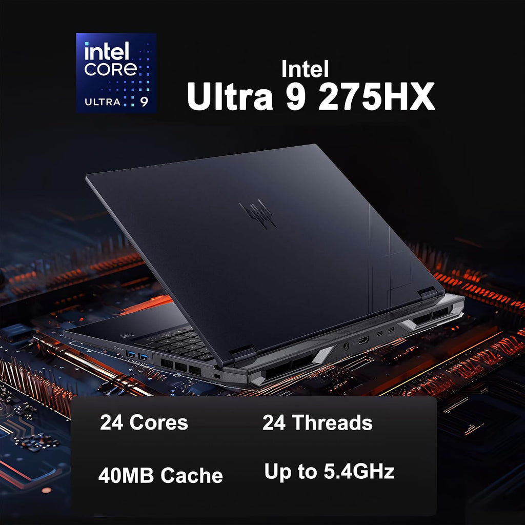 acer Predator Helios Neo 16 AI Gaming Laptop 16' 2560x1600 IPS 240Hz (100% DCI-P3 500nits) Intel 24-core Ultra 9 275HX 32GB RAM 4TB SSD GeForce RTX 5070 Ti (Up to 992 AI Tops) Win11 ICP Hub